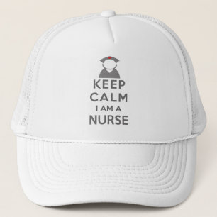 Nurse Symbol Keep Calm I am a Nurse Trucker Hat