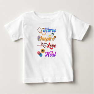 Nurse T-shirts Inspire Love Heal Med Therapist