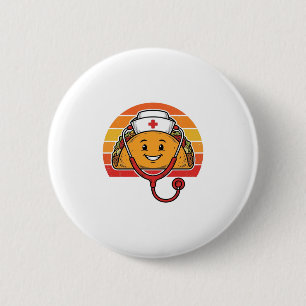 Nurse Taco Retro Vintage Engraving Design_1 6 Cm Round Badge