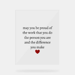 Nurse teacher mother appreciation pround Thank Acrylic Sign
