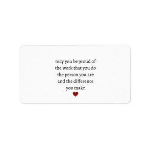 Nurse teacher mother appreciation  pround Thank   Label