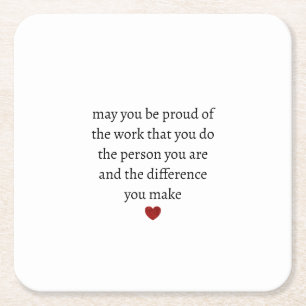 Nurse teacher mother appreciation pround Thank Square Paper Coaster