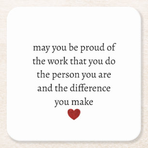 Nurse teacher mother appreciation  pround Thank   Square Paper Coaster