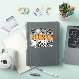 Nurse Tech - Halloween - with skeleton, witch, and