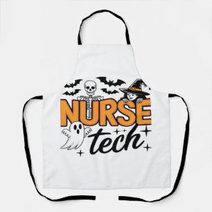 Nurse Tech - Halloween - with skeleton, witch, and Apron