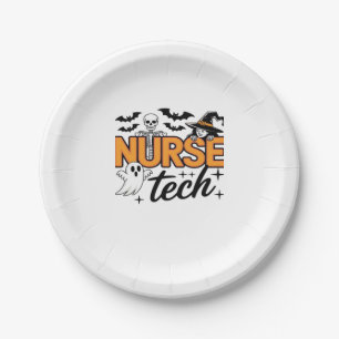 Nurse Tech - Halloween - with skeleton, witch, and Paper Plate