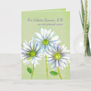 Nurse Thank You Daisy Flowers Personalised Card