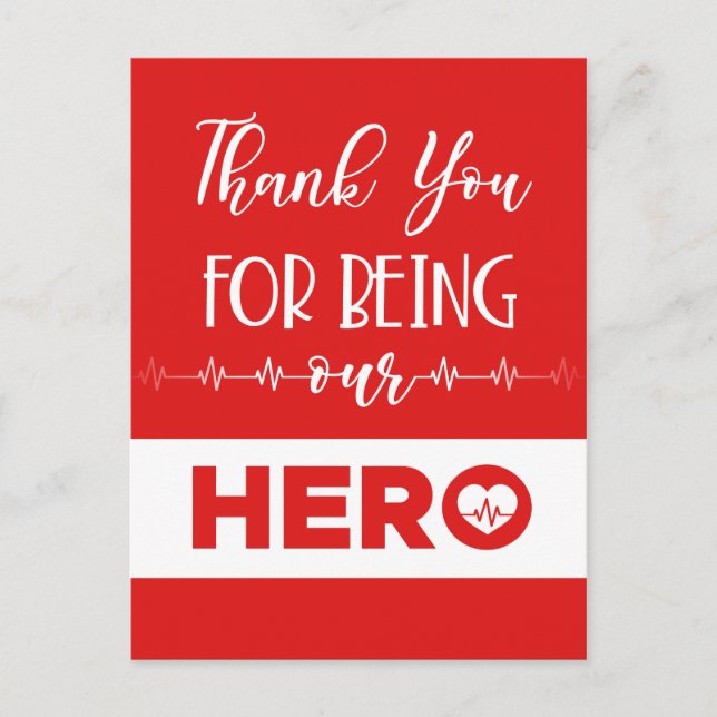 Nurse Thank You Hero Postcard (Front)