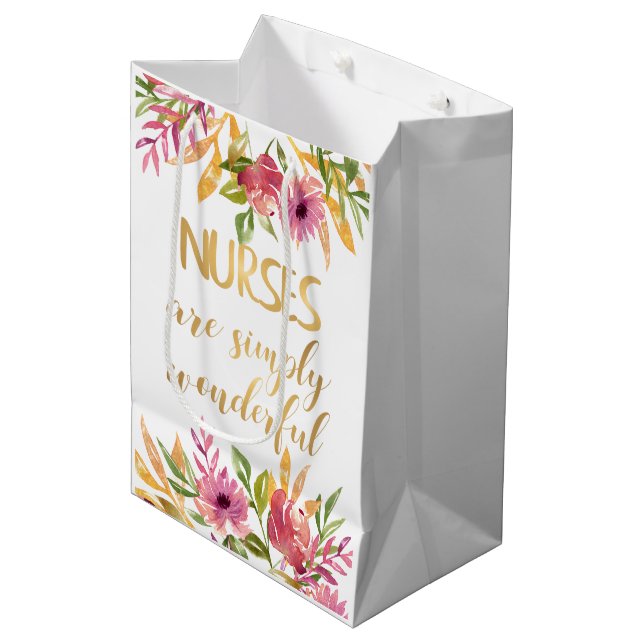 Nurse thank you Nursing appreciation favour quote Medium Gift Bag (Front Angled)
