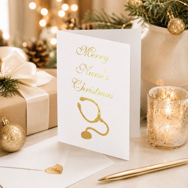 Nurse theme stethoscope Christmas  Foil Card (Creator Uploaded)