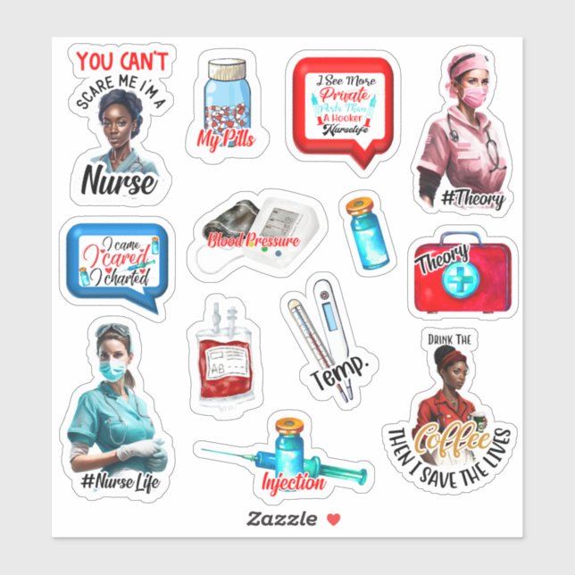 Nurse Theme Stickers (Sheet)