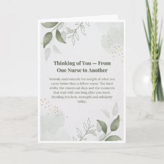 Nurse to Nurse Card — Thinking of You Fellow Nurse