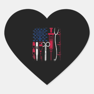 Nurse Tool American Flag Pride 4th Of July Proud N Heart Sticker
