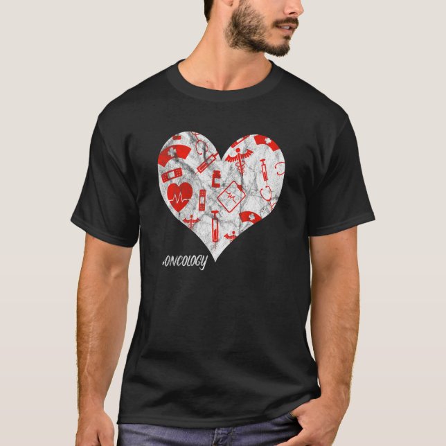 Nurse Tool Lifesavers Nursing Heart Hearts Oncolog T-Shirt (Front)