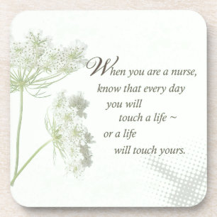 Nurse Touch a Life With Wild Flowers Coaster