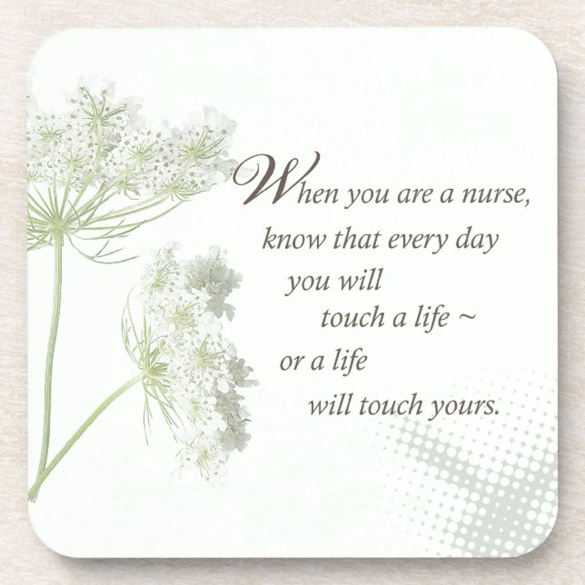Nurse Touch a Life With Wild Flowers Coaster (Front)