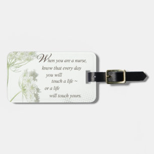 Nurse Touch a Life With Wild Flowers Luggage Tag