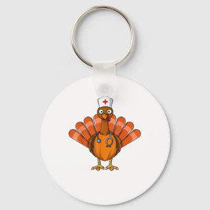 Nurse Turkey Funny Thanksgiving Feast Day For Men Key Ring