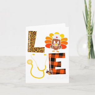 Nurse Turkey Thanksgiving Day Love Nurse Life Fall Card