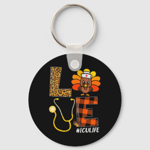 Nurse Turkey Thanksgiving Day Love Nurse Life Fall Key Ring