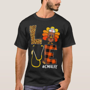 Nurse Turkey Thanksgiving Day Love Nurse Life Fall T-Shirt