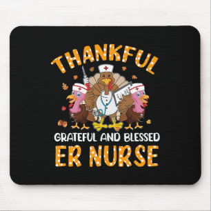 Nurse Turkey Thanksgiving Fall Nurslife Thankful E Mouse Pad