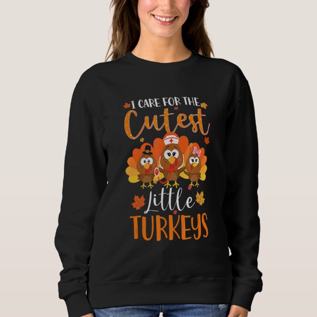 Nurse Turkey Thanksgiving Nurse Day Womens Nicu Nu Sweatshirt (Front)