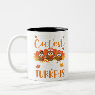 Nurse Turkey Thanksgiving Nurse Day Womens Two-Tone Coffee Mug