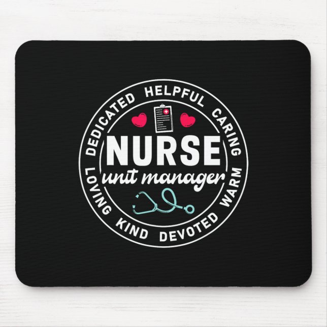 Nurse Unit Manager Appreciation Heart Stethoscope  Mouse Pad (Front)