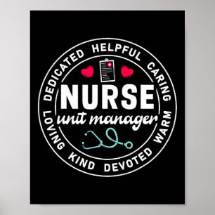 Nurse Unit Manager Appreciation Heart Stethoscope Poster