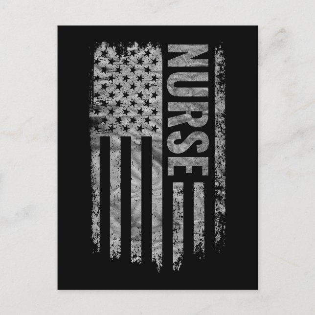Nurse USA Flag Distressed design Postcard (Front)