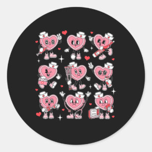 Nurse Valentine Candy Heart Er Icu Nicu Rn Nurses Classic Round Sticker