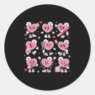 Nurse Valentine Candy Heart Er Icu Nicu Rn Nurses Classic Round Sticker