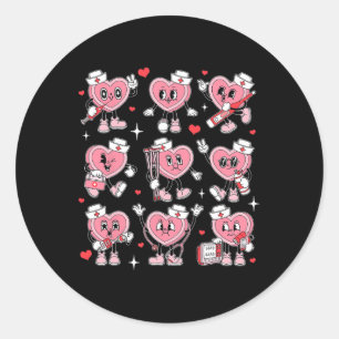 Nurse Valentine Candy Heart Er Icu Nicu Rn Nurses Classic Round Sticker