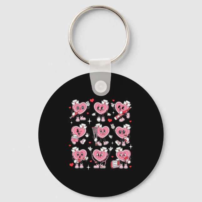 Nurse Valentine Candy Heart Er Icu Nicu Rn Nurses  Key Ring (Front)