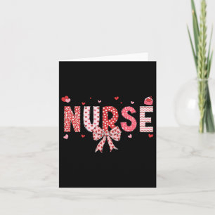 Nurse Valentine Coquette Bow Happy Valentine Nurse Card