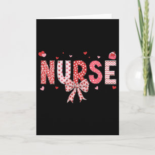 Nurse Valentine Coquette Bow Happy Valentine Nurse Card