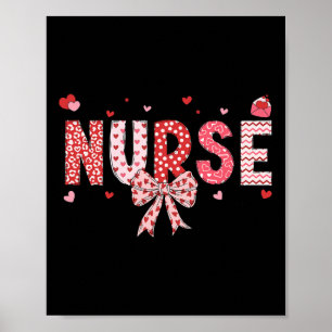 Nurse Valentine Coquette Bow Happy Valentine Nurse Poster