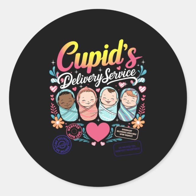 Nurse Valentine Cuds Delivery Service Labor And  Classic Round Sticker (Front)