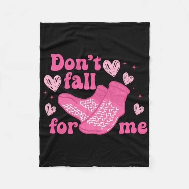 Nurse Valentine Non Slip Socks Please Don't Fall F Fleece Blanket (Front)