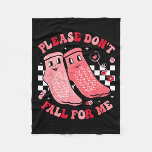 Nurse Valentine Non Slip Socks Please Don't Fall F Fleece Blanket
