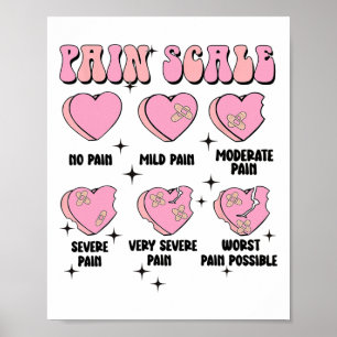 Nurse Valentine Pain Scale Medical Healthcare Holi Poster