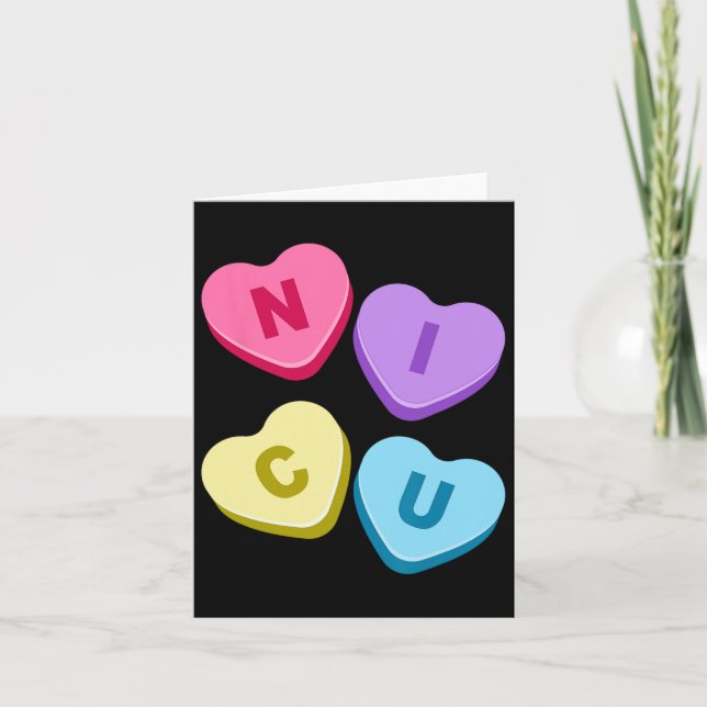 Nurse Valentines Day - Candy Valentine Hearts Nicu Card (Front)