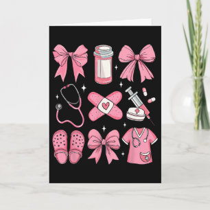 Nurse Valentines Day Coquette Bow Valentine Nurse Card