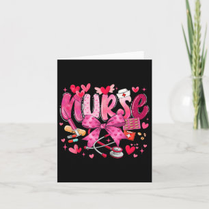 Nurse Valentines Day Cute Coquette Stethoscope Nur Card