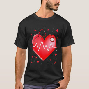Nurse Valentines Day Heart Stethoscope 2 T-Shirt
