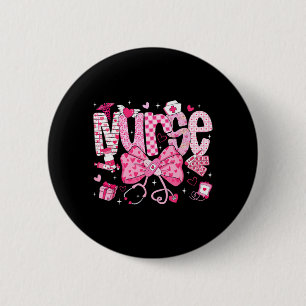 Nurse Valentines Day Heart Stethoscope ER ICU NICU 6 Cm Round Badge