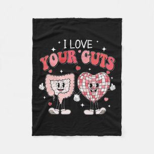 Nurse Valentine's Day Shirt I Love Your Guts Valen Fleece Blanket