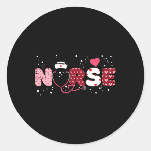 Nurse Valentines Day Valentine Er Icu Nicu Rn Nurs Classic Round Sticker