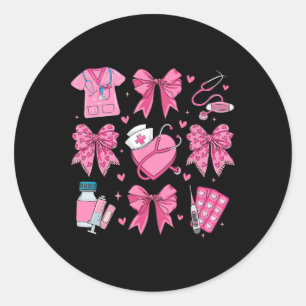 Nurse Valentines Day Valentine Er Icu Nicu Rn Nurs Classic Round Sticker